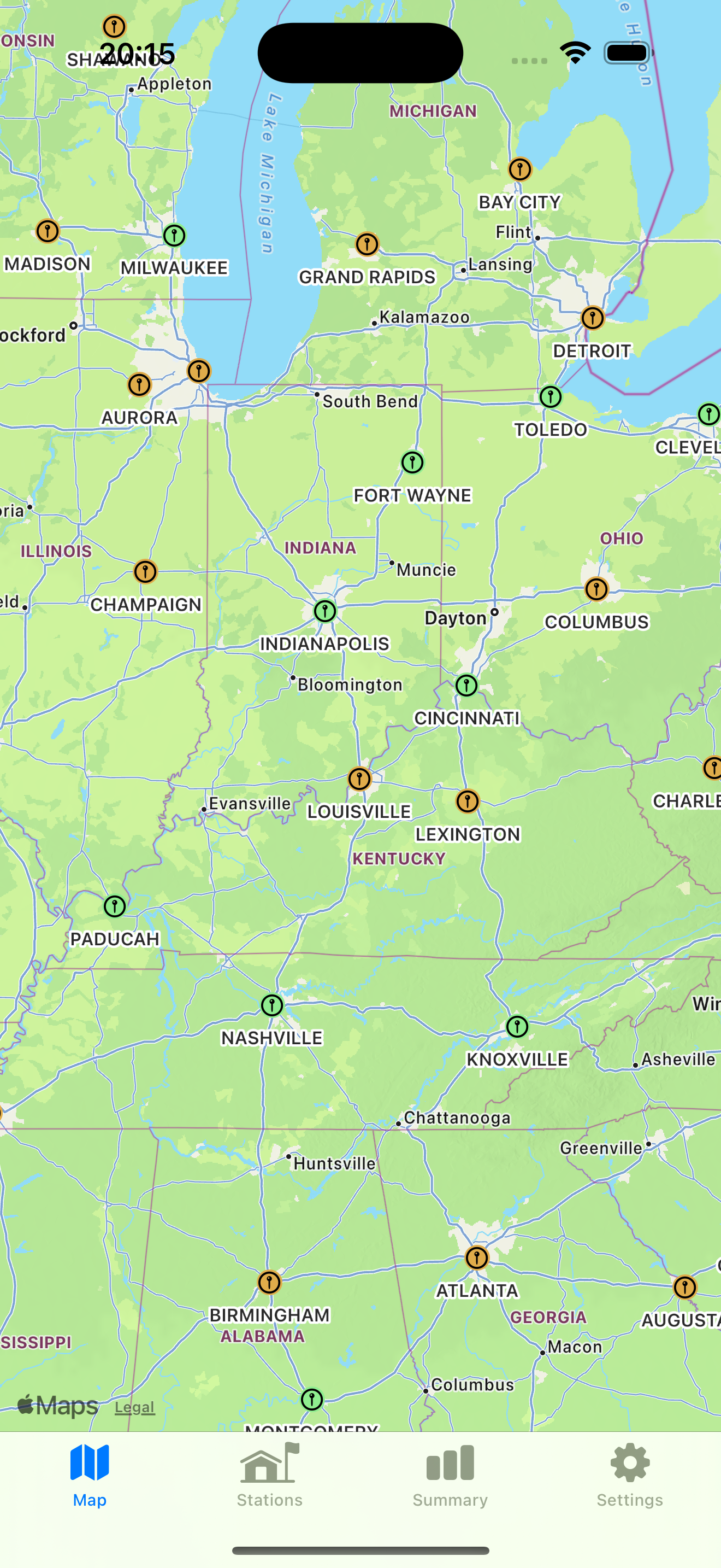 RadAware App - National Overview